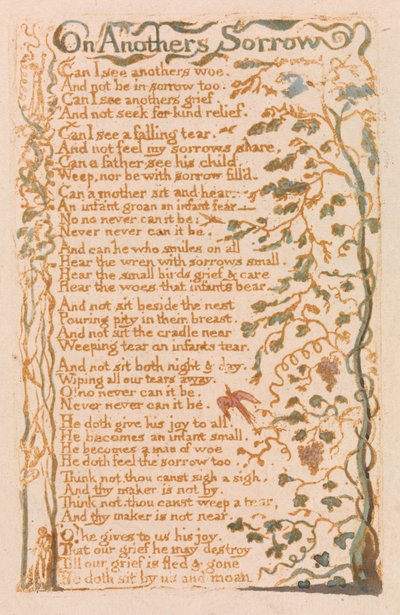 Über das Leid anderer, Platte 24 aus Songs of Innocence, 1789 von William Blake